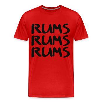 Rums Rums Rums - Männer Premium Bio T-Shirt - Rot - Vorne - Damien (186cm)