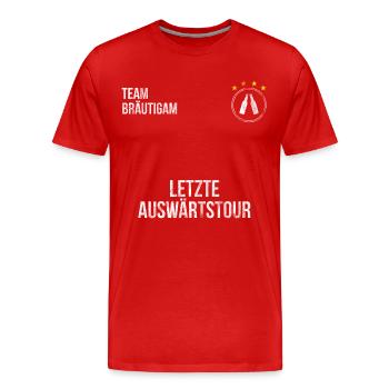 Team Bräutigam Gruppen Shirt Junggesellenabschied - Männer Premium Bio T-Shirt - Rot - Vorne - Damien (186cm)