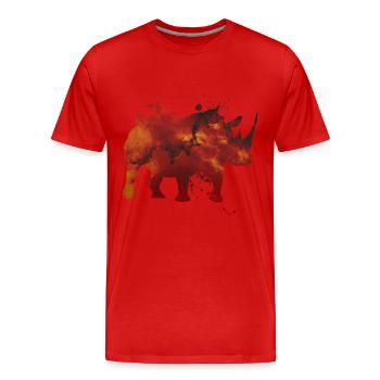 Rhino spatial - T-shirt bio Premium Homme - rouge - Devant - Damien (186cm)