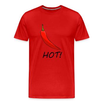 Hot Chilli würzige Geschenkidee Geschenk - Männer Premium Bio T-Shirt - Rot - Vorne - Damien (186cm)