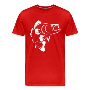 Pêche au sandre - pêche aux prédateurs - T-shirt bio Premium Homme - rouge - Devant - Damien (186cm)