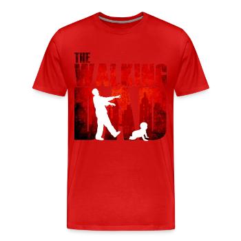 The walking dad - Vater Baby Lustig Humor Zombie - Männer Premium Bio T-Shirt - Rot - Vorne - Damien (186cm)