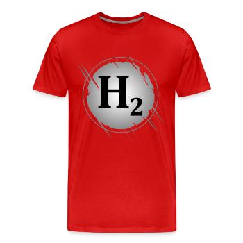 Wasserstoff H2 - Männer Premium Bio T-Shirt - Rot - Vorne - Damien (186cm)