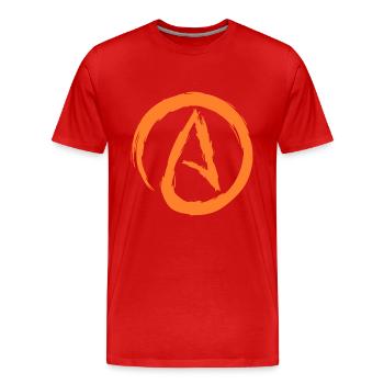 Athéisme Symbole Athée Darwin Evolution cadeau - T-shirt bio Premium Homme - rouge - Devant - Damien (186cm)