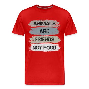 Militants des droits des animaux Bien-être animal - les animaux sont des amis - T-shirt bio Premium Homme - rouge - Devant - Damien (186cm)