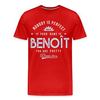 Benoît tshirt personnalisé prénom cadeau benoit - T-shirt bio Premium Homme - rouge - Devant - Damien (186cm)