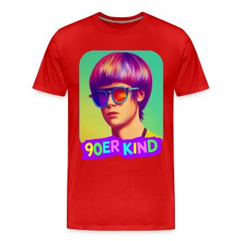 90er Jahre Kind 90s Retro Party - Männer Premium Bio T-Shirt - Rot - Vorne - Damien (186cm)