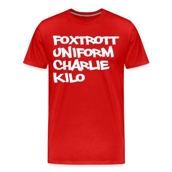 fuck Geschenk - Männer Premium Bio T-Shirt - Rot - Vorne - Damien (186cm)