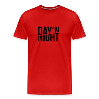 Day'n Night - Men's Premium Organic T-Shirt - red - Front - Damien (186cm)