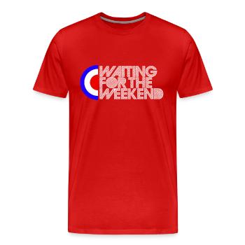 Waiting for the Weekend - Männer Premium Bio T-Shirt - Rot - Vorne - Damien (186cm)