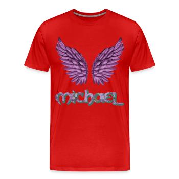 archangel michael e 230 - Men's Premium Organic T-Shirt - red - Front - Damien (186cm)
