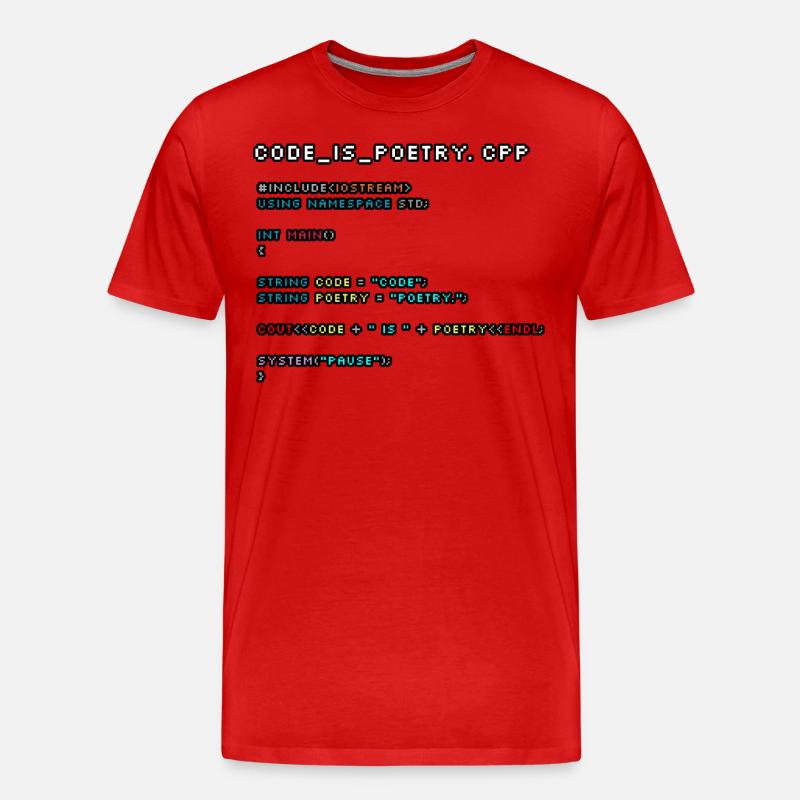 Code is Poetry.CPP - Men's Premium Organic T-Shirt - red