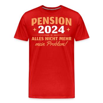 Pension 2024 Ruhestand Beamter Pensionär - Männer Premium Bio T-Shirt - Rot - Vorne - Damien (186cm)