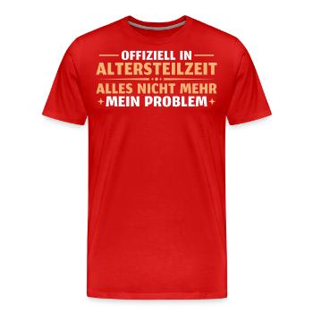 Ruhestand Rente Altersteilzeit - Männer Premium Bio T-Shirt - Rot - Vorne - Damien (186cm)