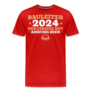 Bauleitung Ausbildung 2024 Bauleiter - Männer Premium Bio T-Shirt - Rot - Vorne - Damien (186cm)