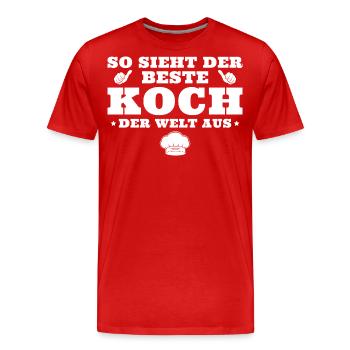Bester Koch der Welt Hobbykoch - Männer Premium Bio T-Shirt - Rot - Vorne - Damien (186cm)