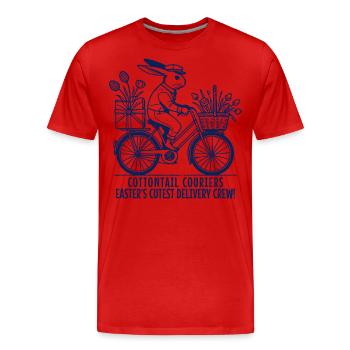 Easter Couriers Bunny Retro Delivery Crew - Men's Premium Organic T-Shirt - red - Front - Damien (186cm)