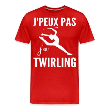 Ich kann nicht Ich Wirbel Humor Frau Wirbel - Männer Premium Bio T-Shirt - Rot - Vorne - Damien (186cm)