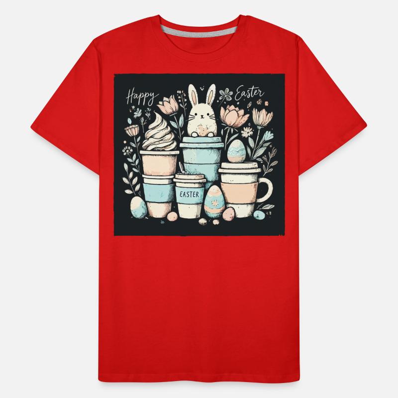Easter Coffee Mugs Coffee Lover Coffee Design Men's Premium Organic T-Shirt