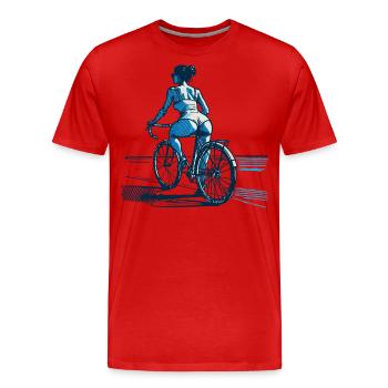 Ästhetisches Rennrad Design für stilvolle - Männer Premium Bio T-Shirt - Rot - Vorne - Damien (186cm)