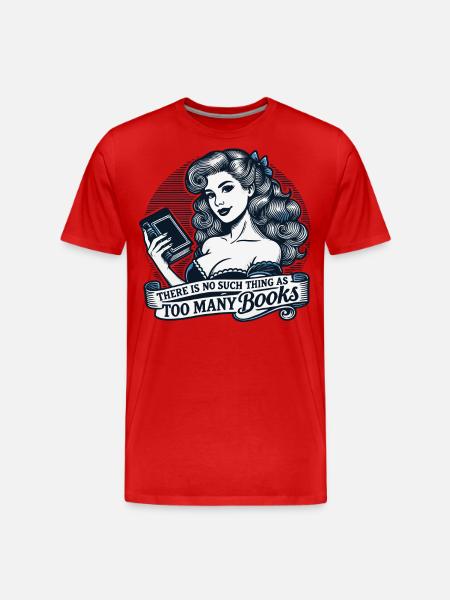 Retro bog Pigebog design til hyppige læsere - Herre Premium T-shirt økologisk - rød
