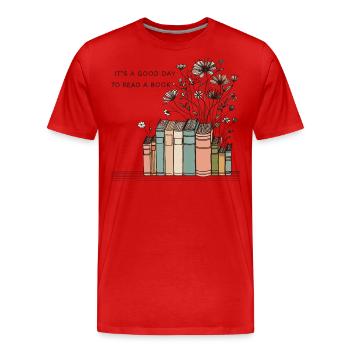 rat de bibliothèque rat de bibliothèque amateur de livres Livre drôle - T-shirt bio Premium Homme - rouge - Devant - Damien (186cm)