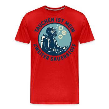 La plongée est mon deuxième océan d’oxygène - T-shirt bio Premium Homme - rouge - Devant - Damien (186cm)