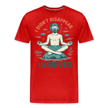 Plongeur Ocean Meditate Je n’ai pas disparu - T-shirt bio Premium Homme - rouge - Devant - Damien (186cm)
