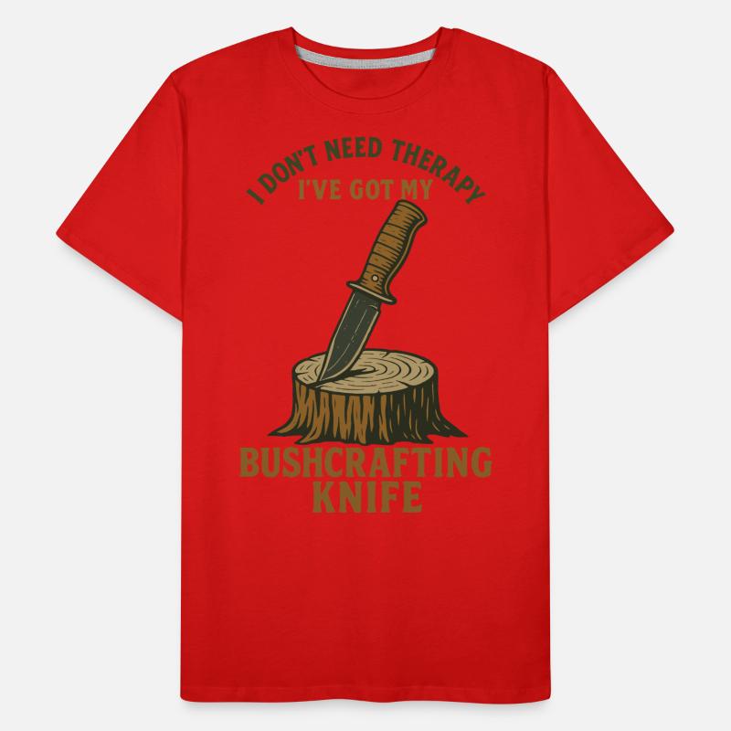 Prepper Bushcrafting Knife Techniques de survie T-shirt bio Premium Homme