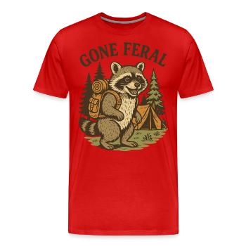 Gone Feral Prepper Survival Bushcrafting - Men's Premium Organic T-Shirt - red - Front - Damien (186cm)
