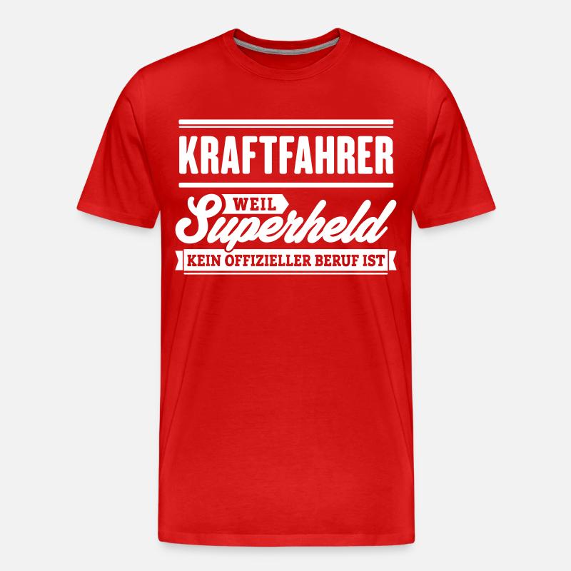 Superheld Kraftfahrer - Männer Premium Bio T-Shirt - Rot