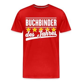 Buchbinder des Jahres - Männer Premium Bio T-Shirt - Rot - Vorne - Damien (186cm)