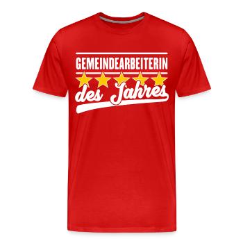 Gemeindearbeiterin des Jahres - Männer Premium Bio T-Shirt - Rot - Vorne - Damien (186cm)