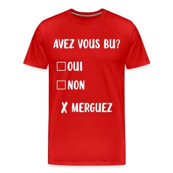 Homme qui a un trop bu - T-shirt bio Premium Homme - rouge - Devant - Damien (186cm)