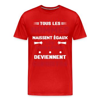 Les Meilleurs Hommes Deviennent Cordistes - T-shirt bio Premium Homme - rouge - Devant - Damien (186cm)