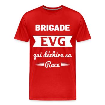 Brigade Evg Cadeau Homme Evg Humour Drôle - T-shirt bio Premium Homme - rouge - Devant - Damien (186cm)