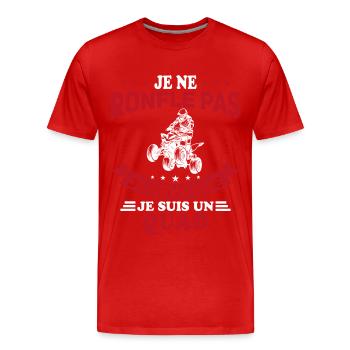 Je Ne Ronfle Pas Je Rêve Que Je Suis Un Quad - T-shirt bio Premium Homme - rouge - Devant - Damien (186cm)