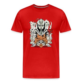 Tuth der Pharao - Männer Premium Bio T-Shirt - Rot - Vorne - Damien (186cm)