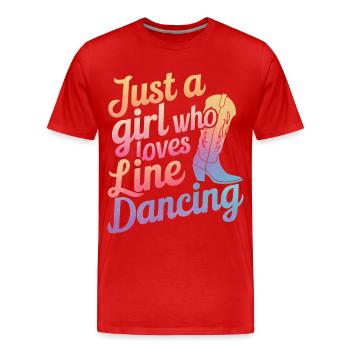 Line Dancing Tanzen Tänzer - Männer Premium Bio T-Shirt - Rot - Vorne - Damien (186cm)