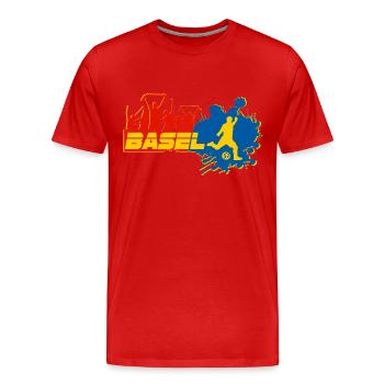 Basel Fan - Männer Premium Bio T-Shirt - Rot - Vorne - Damien (186cm)