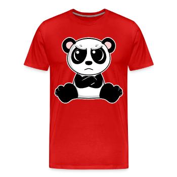 Niedlicher Panda ist genervt - Männer Premium Bio T-Shirt - Rot - Vorne - Damien (186cm)