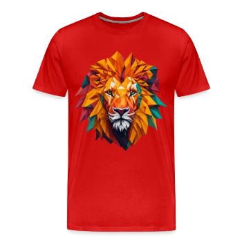 Tête de lion - T-shirt bio Premium Homme - rouge - Devant - Damien (186cm)