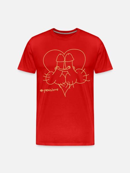 penis Love - Men's Premium Organic T-Shirt - red