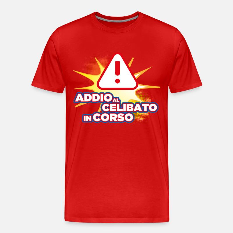 addio al celibato warning - Maglietta ecologica premium da uomo - rosso