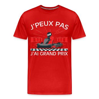 Ich kann nicht, ich habe ein Grand-Prix-Autorennen - Männer Premium Bio T-Shirt - Rot - Vorne - Damien (186cm)