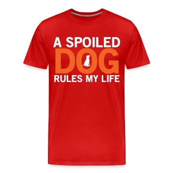 Ein verdorbener Hund Lustiges Hundeliebhaber-T-Shirt - Männer Premium Bio T-Shirt - Rot - Vorne - Damien (186cm)
