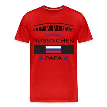 RUSSISCHER PAPA - Männer Premium Bio T-Shirt - Rot - Vorne - Damien (186cm)