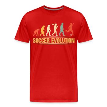Soccer Evolution - Männer Premium Bio T-Shirt - Rot - Vorne - Damien (186cm)