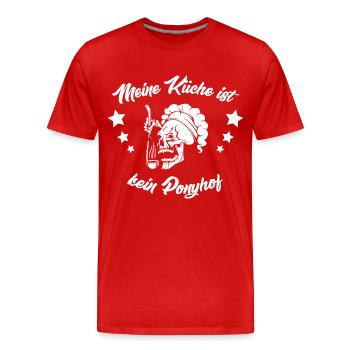Ich bin Küchenchef und meine Küche ist kei Ponyhof - Männer Premium Bio T-Shirt - Rot - Vorne - Damien (186cm)