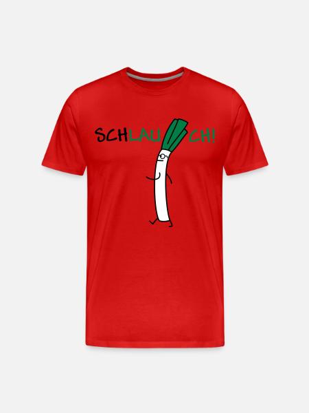 Schlauer Lauch - Männer Premium Bio T-Shirt - Rot